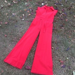 Super fabulous vintage 1970s red jumpsuit.